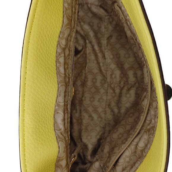 CHARMING CHARLIE Bright Yellow Faux Pebble Leather Messenger Crossbody - Picture 8 of 8